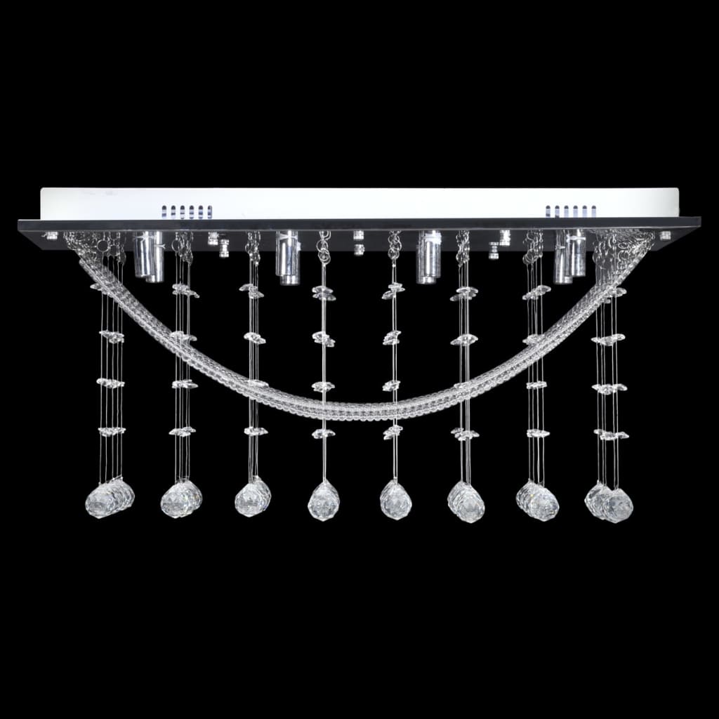 White chandelier with glass crystal beads 8xG9 29 cm