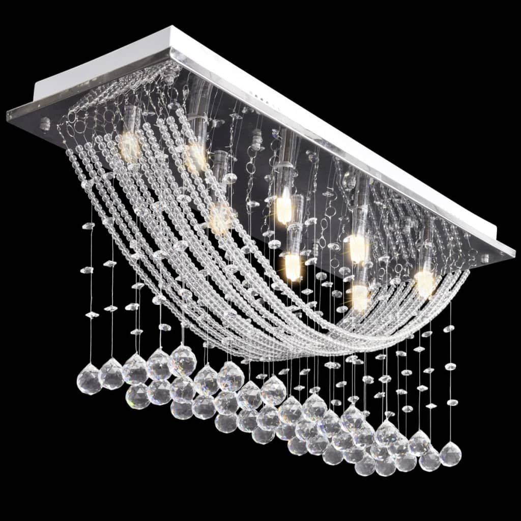 Lustră albă cu mărgele de cristal din sticlă 8xG9 29 cm