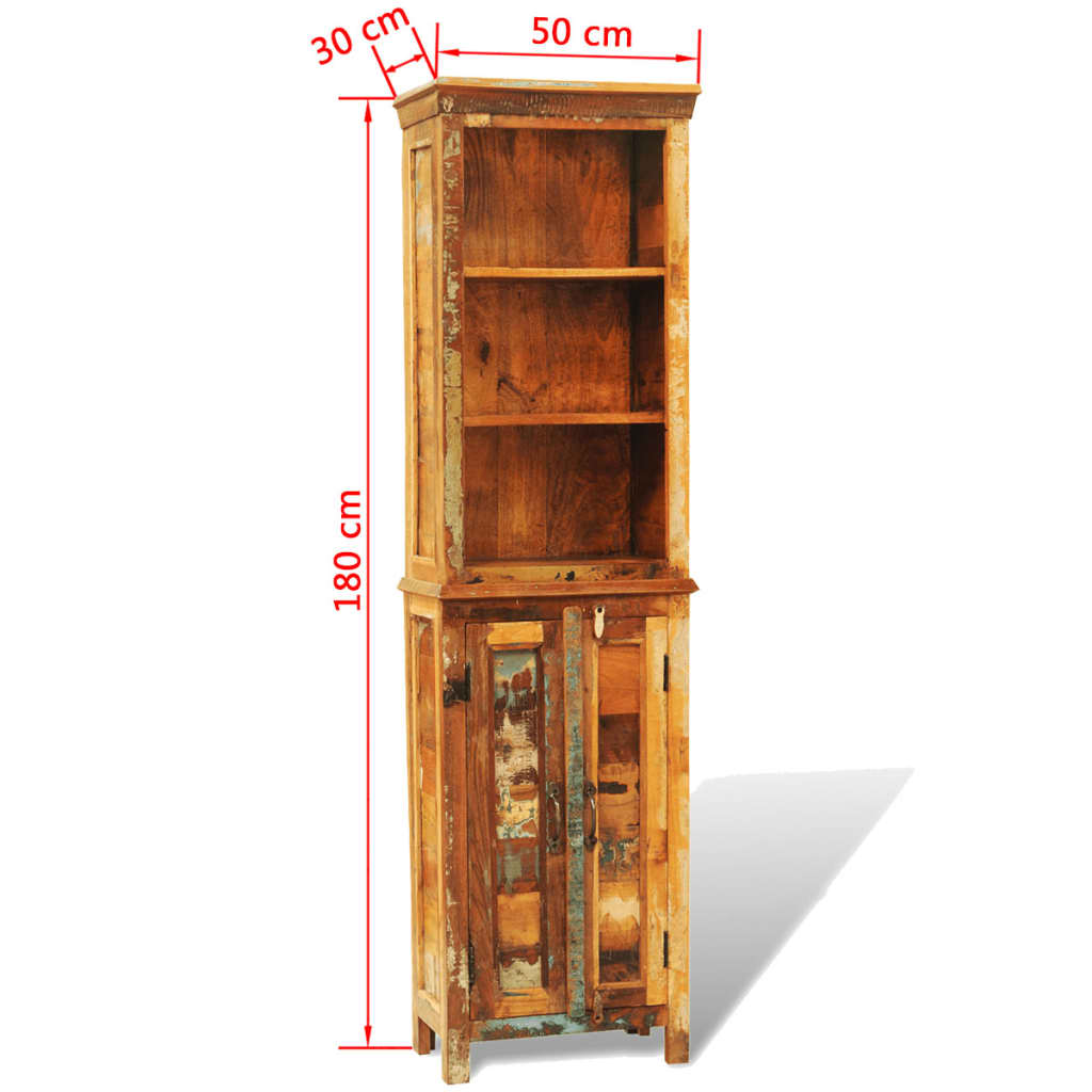 Bookcase made of solid recycled wood, vintage