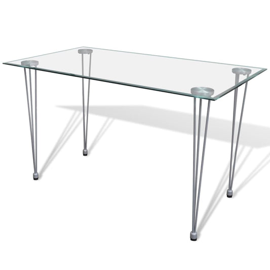 Kitchen table with glass top, transparent