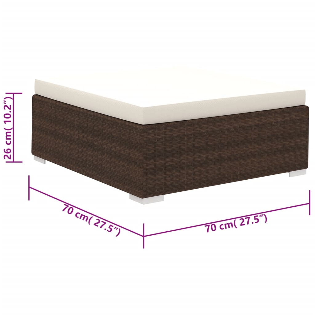 Set mobilier de grădină cu perne, 8 piese, maro, poliratan