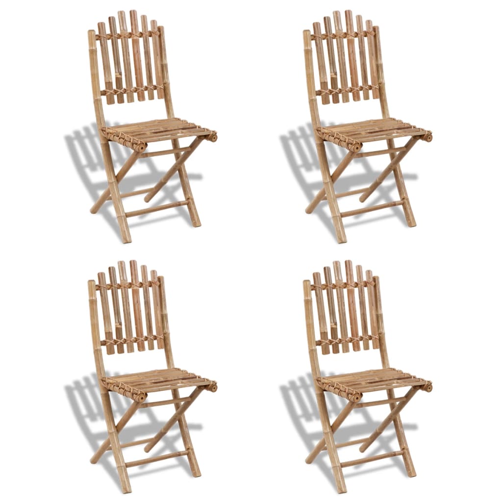 5-piece folding outdoor furniture set, bamboo