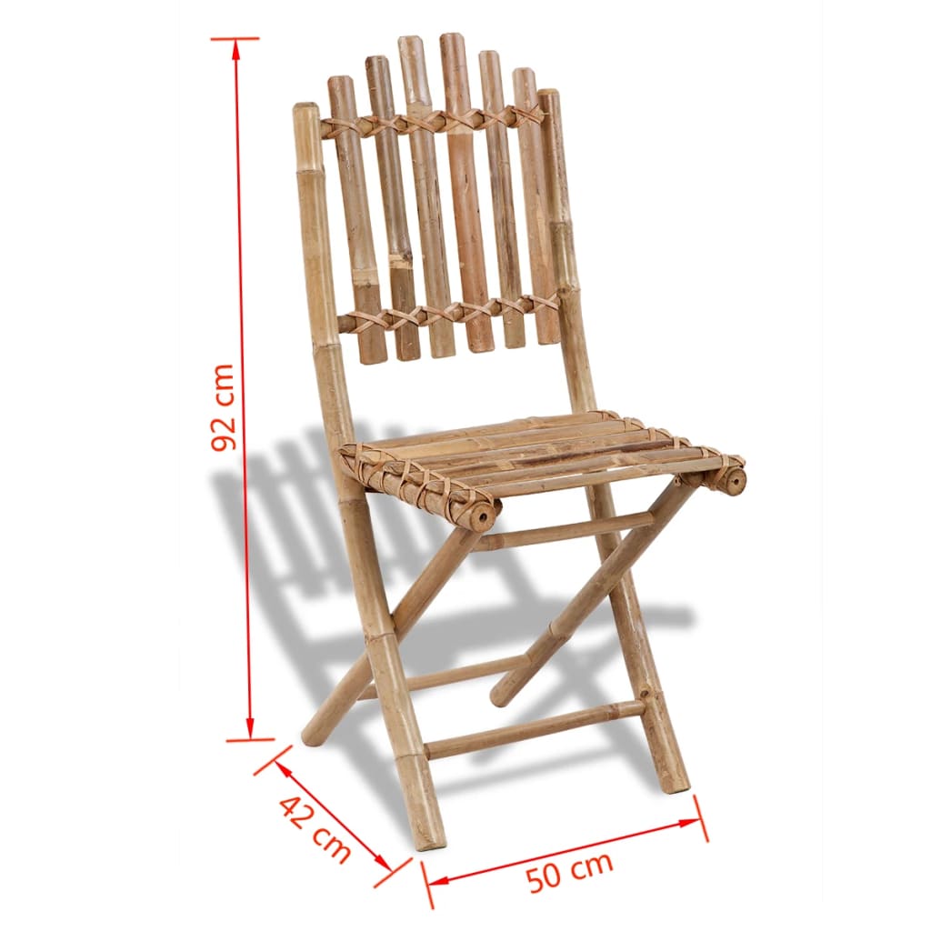 5-piece folding outdoor furniture set, bamboo