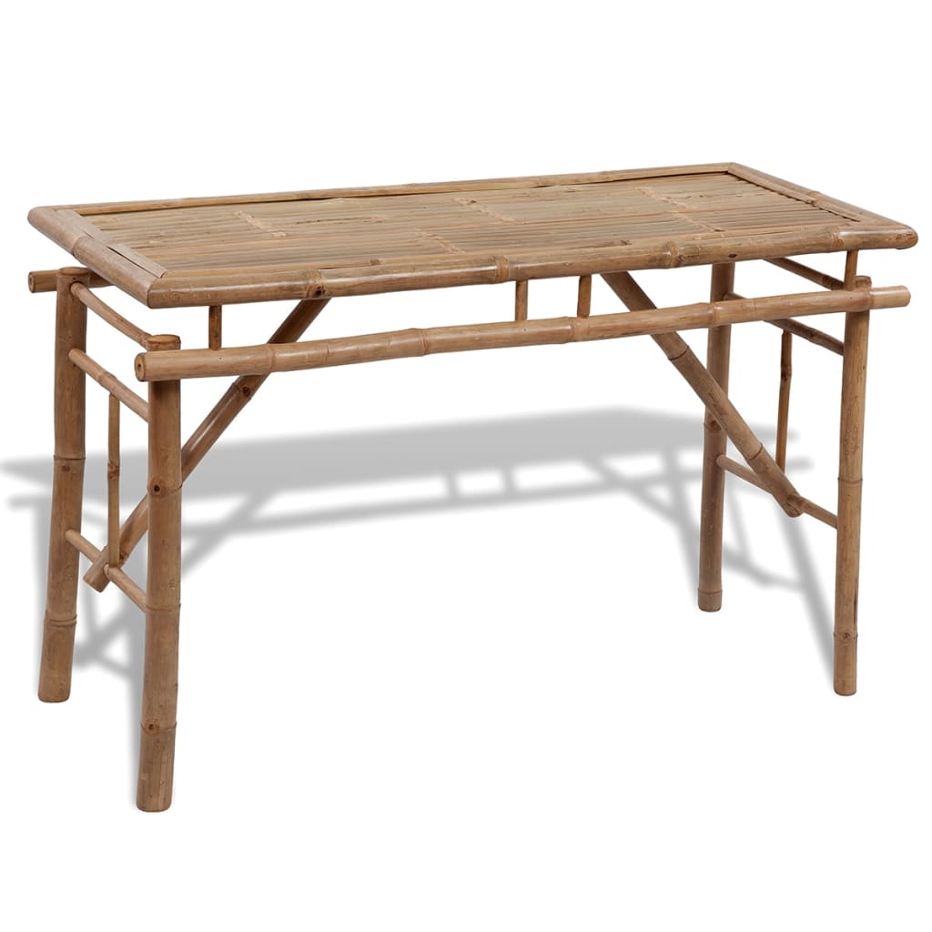 Beer table with 2 benches, 100 cm, bamboo