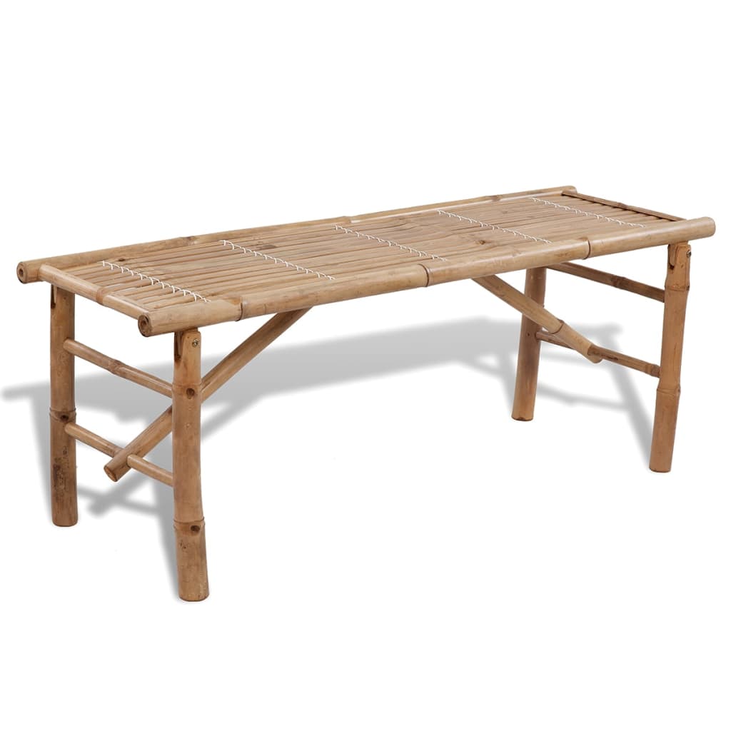 Beer table with 2 benches, 100 cm, bamboo