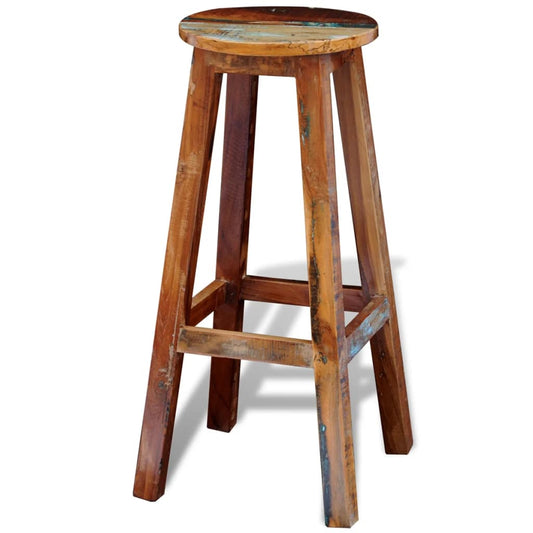 Bar stool, solid recycled wood