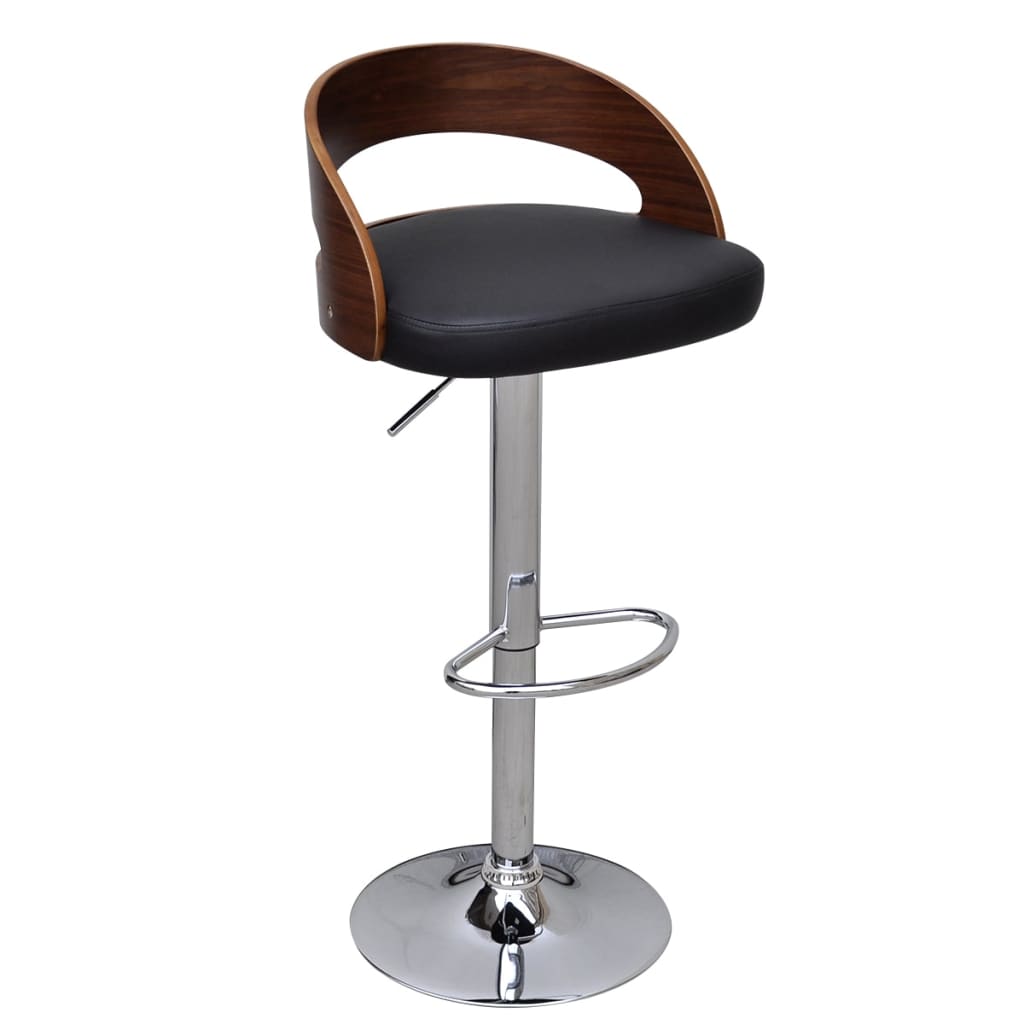 Bar stools, 2 pcs., curved wood