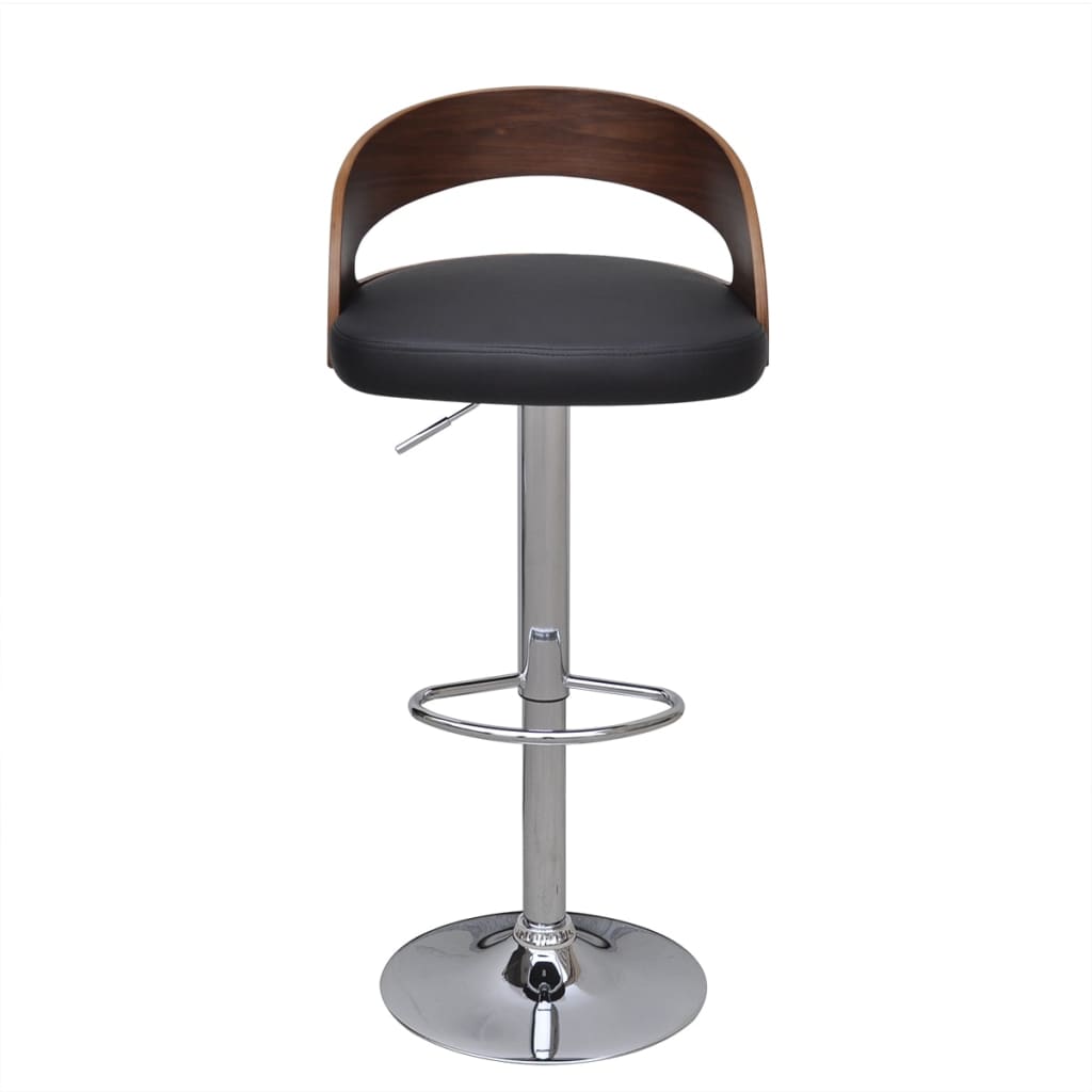 Bar stools, 2 pcs., curved wood