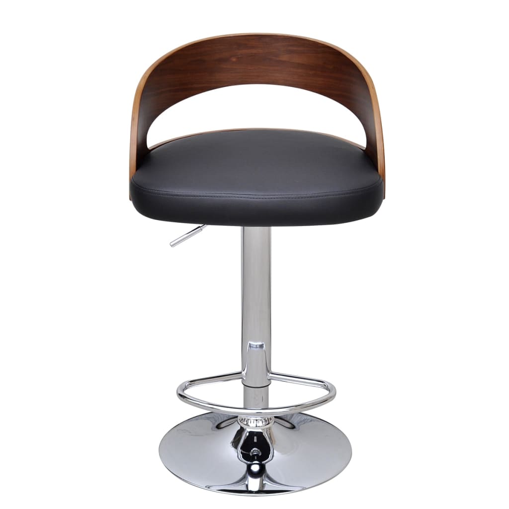 Bar stools, 2 pcs., curved wood