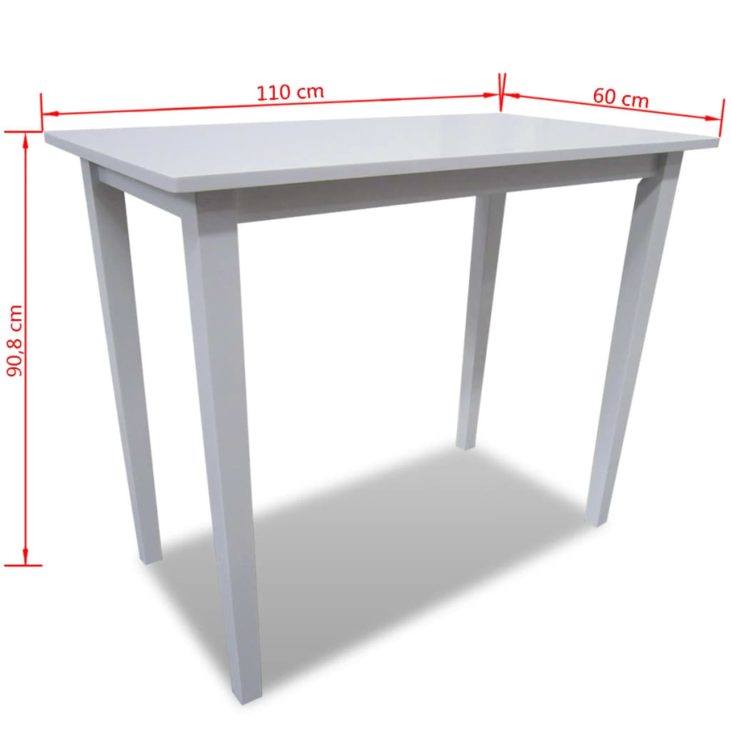 Wooden bar table, white