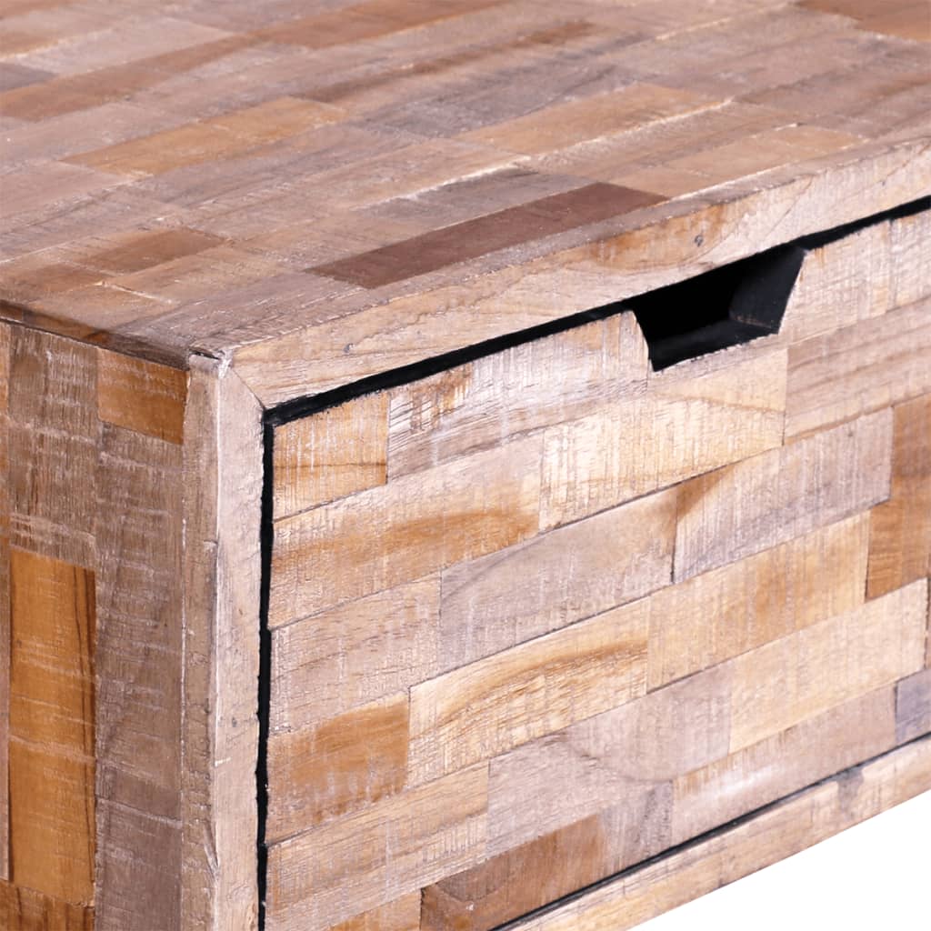 Coffee table with 4 drawers, recycled teak wood