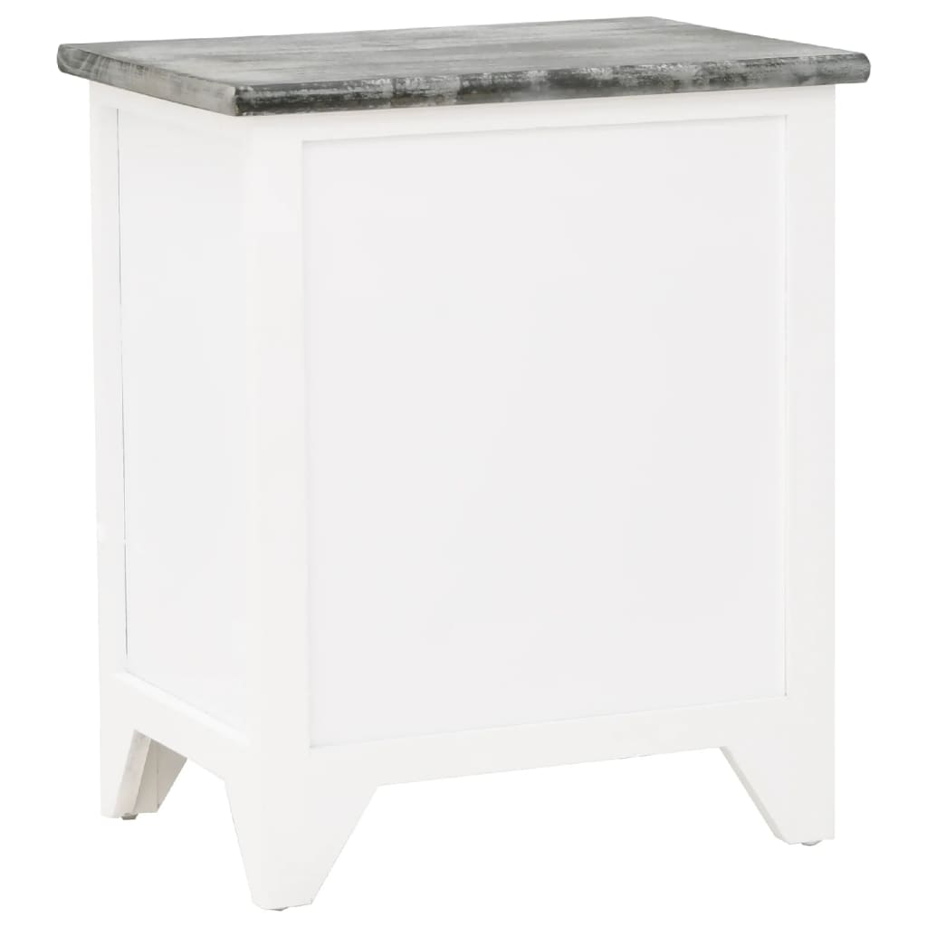 Bedside table with 2 drawers, 2 pcs, grey and white