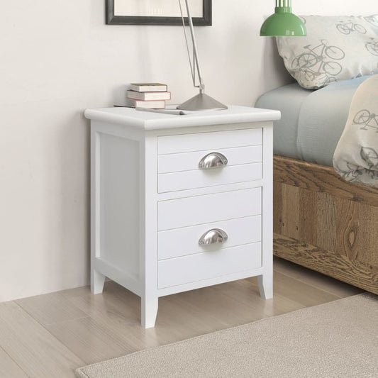 Bedside table with 2 drawers, 2 pcs, white