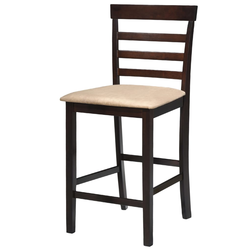 Wooden table and 4 bar stools set, white