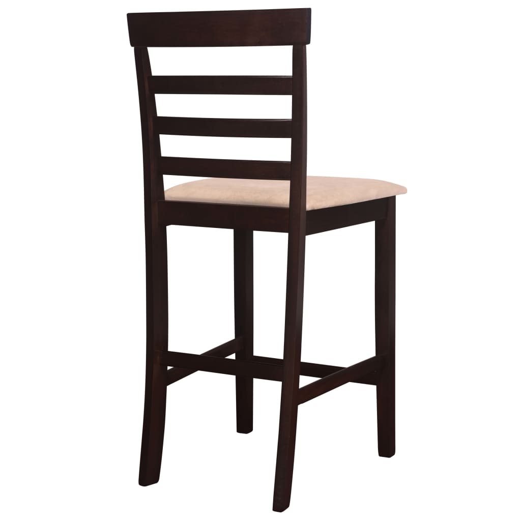 Wooden table and 4 bar stools set, white