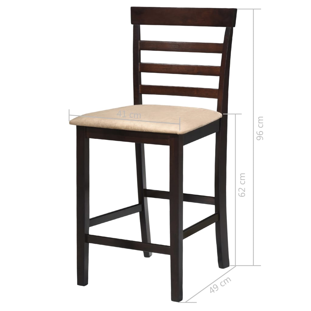 Wooden table and 4 bar stools set, white