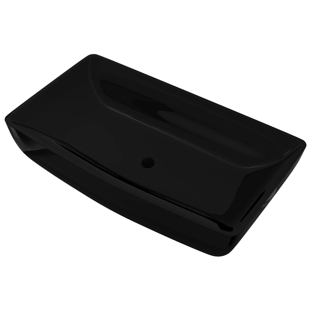 Ceramic bathroom sink, rectangular, black