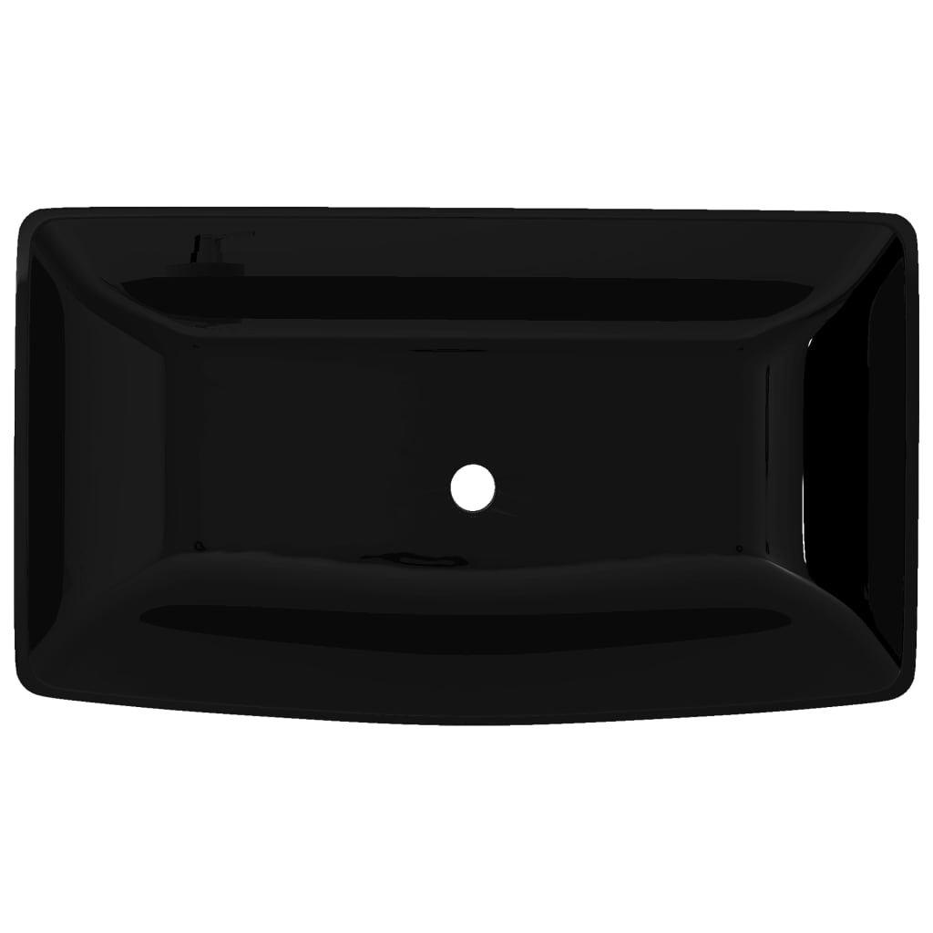 Ceramic bathroom sink, rectangular, black