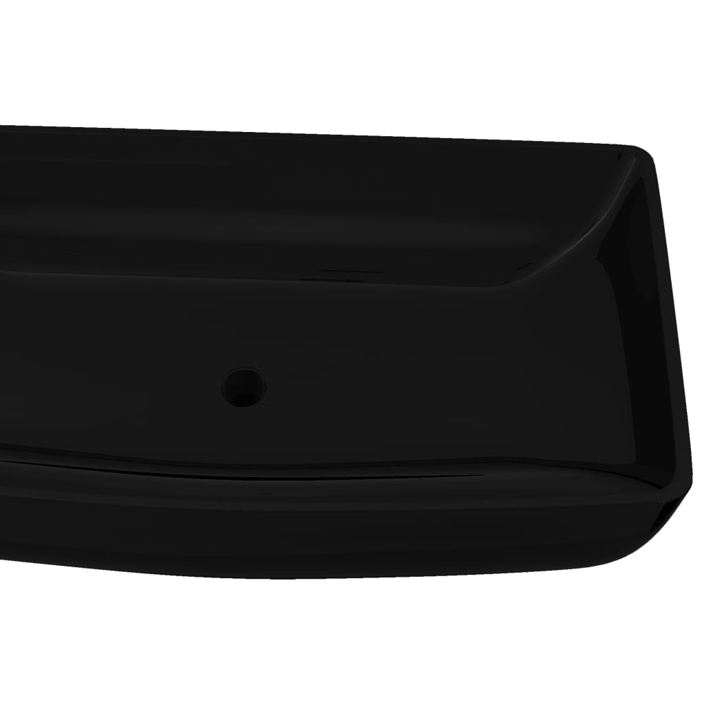 Ceramic bathroom sink, rectangular, black