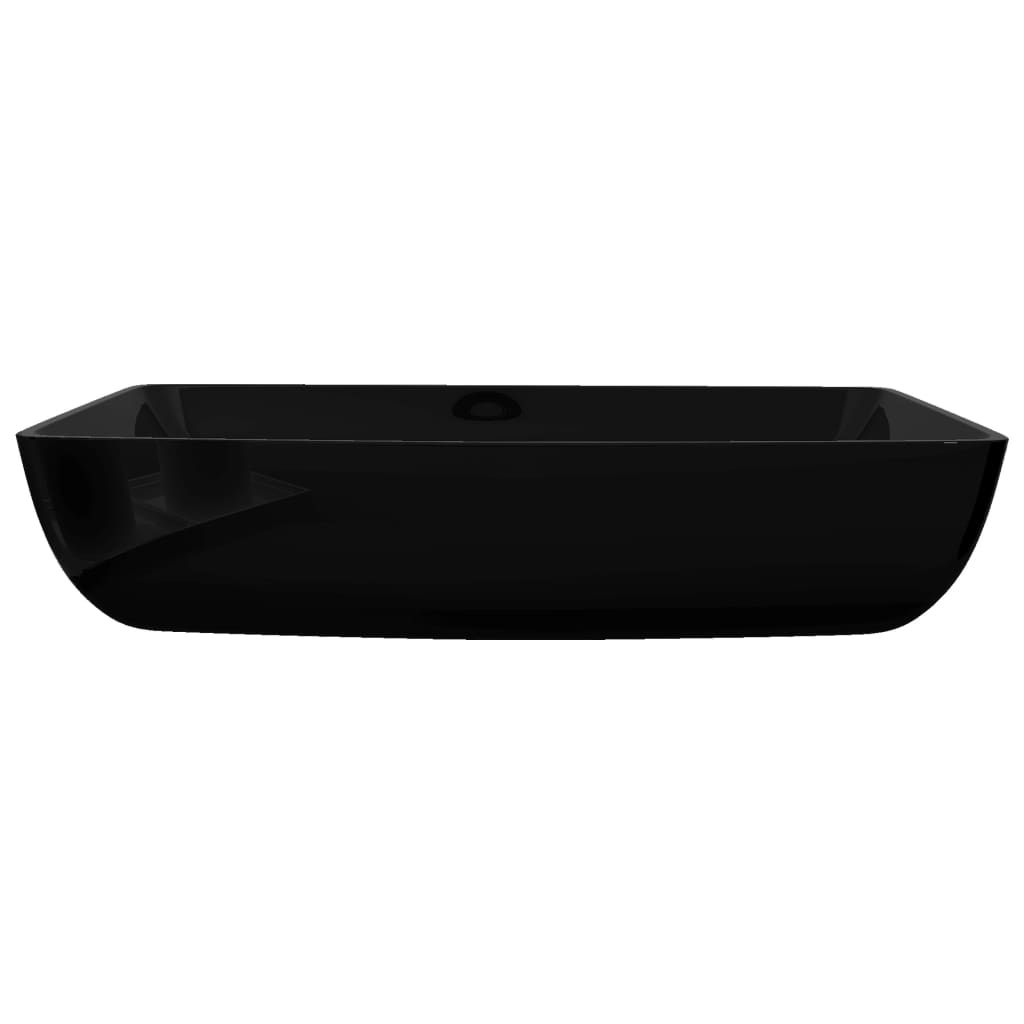 Ceramic bathroom sink, rectangular, black