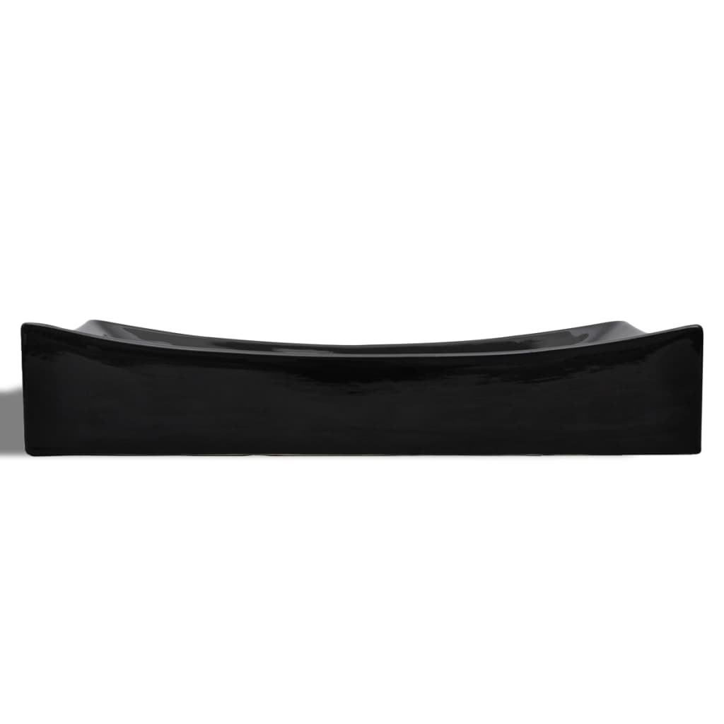 Ceramic bathroom sink, rectangular, black