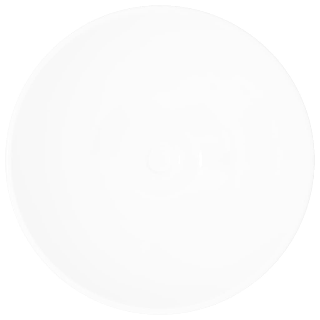 Ceramic bathroom sink, round, white