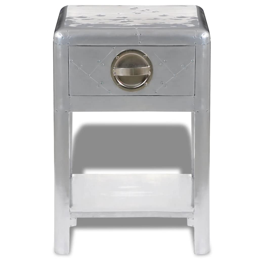 Aviator 1-drawer end table, in vintage Airman aircraft style