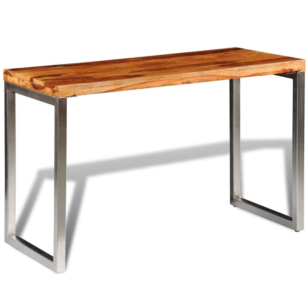 Kitchen/office table, solid wood, with steel legs