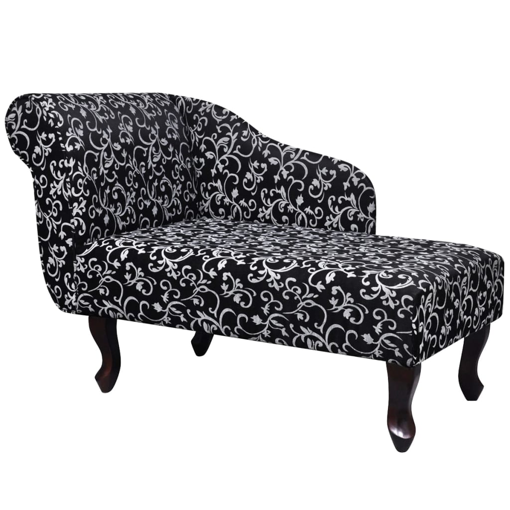 Chaise longue, black and white, textile