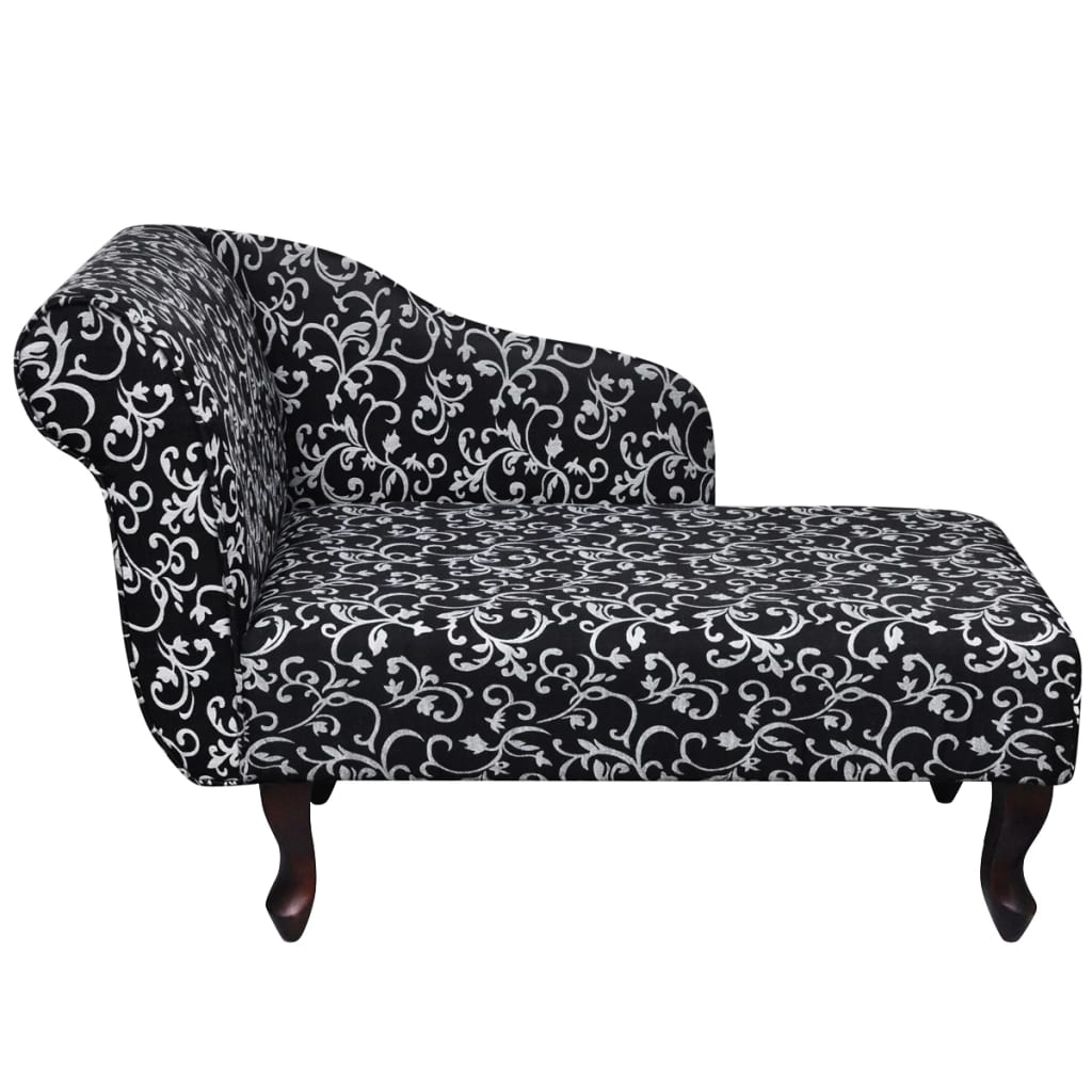 Chaise longue, black and white, textile