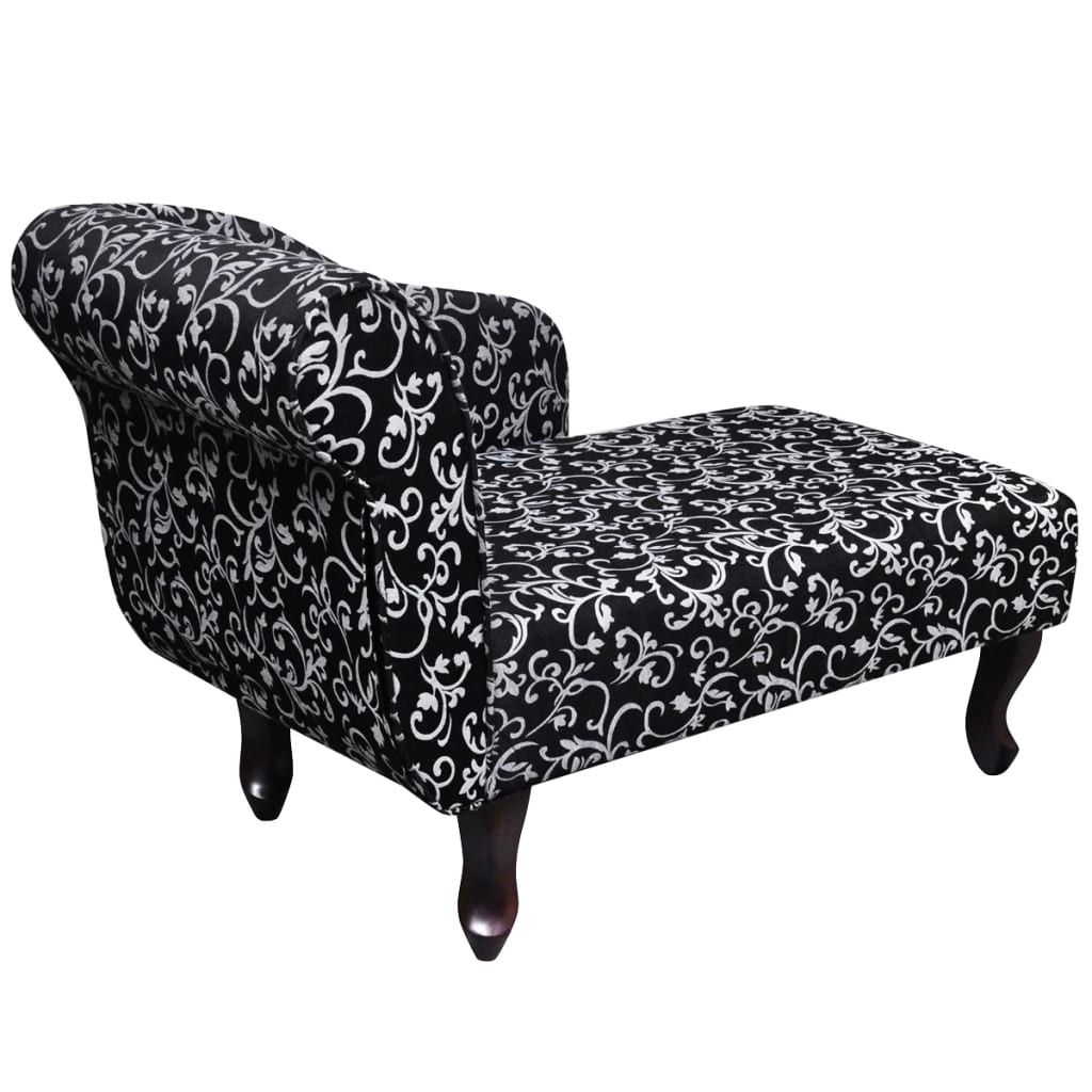 Chaise longue, black and white, textile