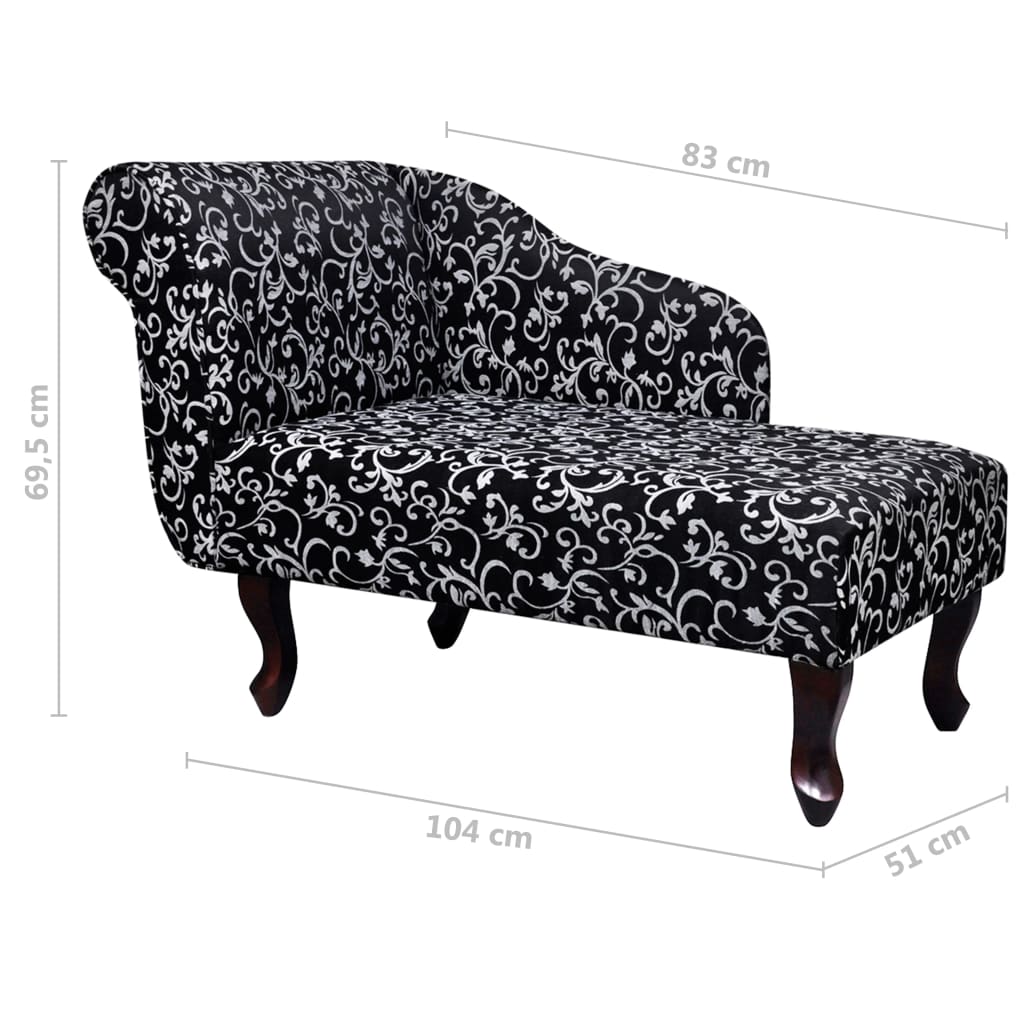 Chaise longue, black and white, textile