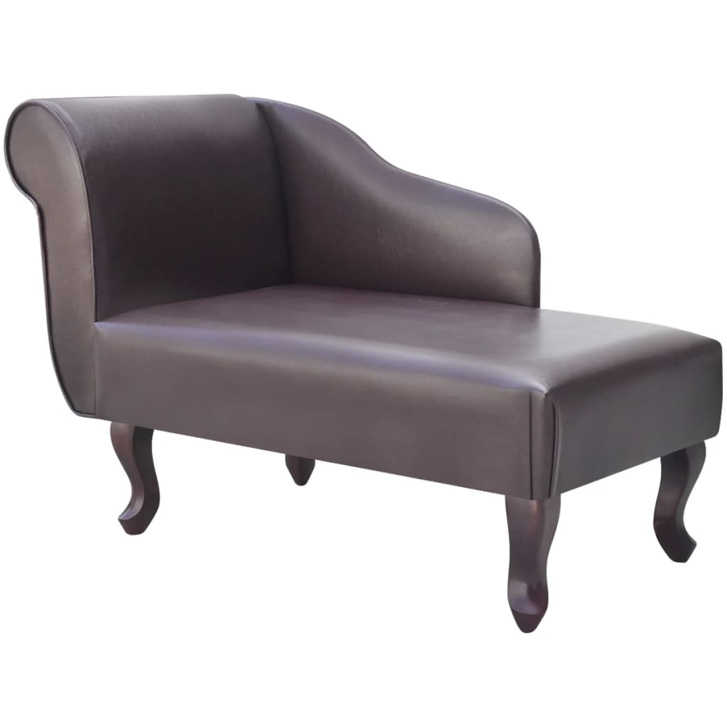 Chaise longue, brown, eco-leather