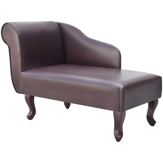 Chaise longue, brown, eco-leather