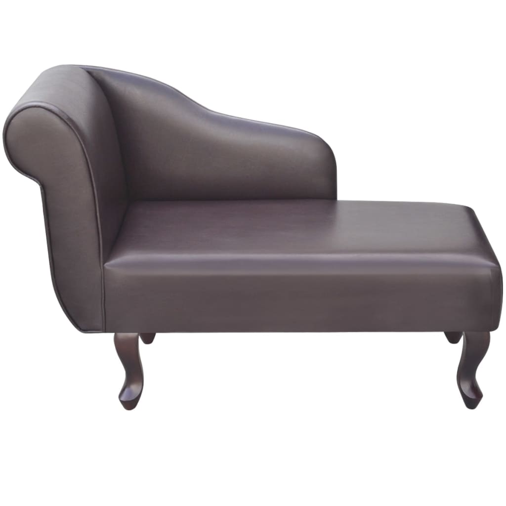 Chaise longue, brown, eco-leather