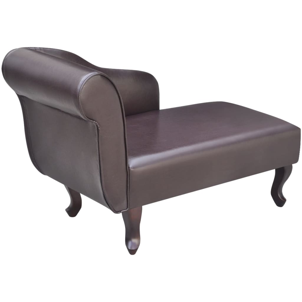 Chaise longue, brown, eco-leather