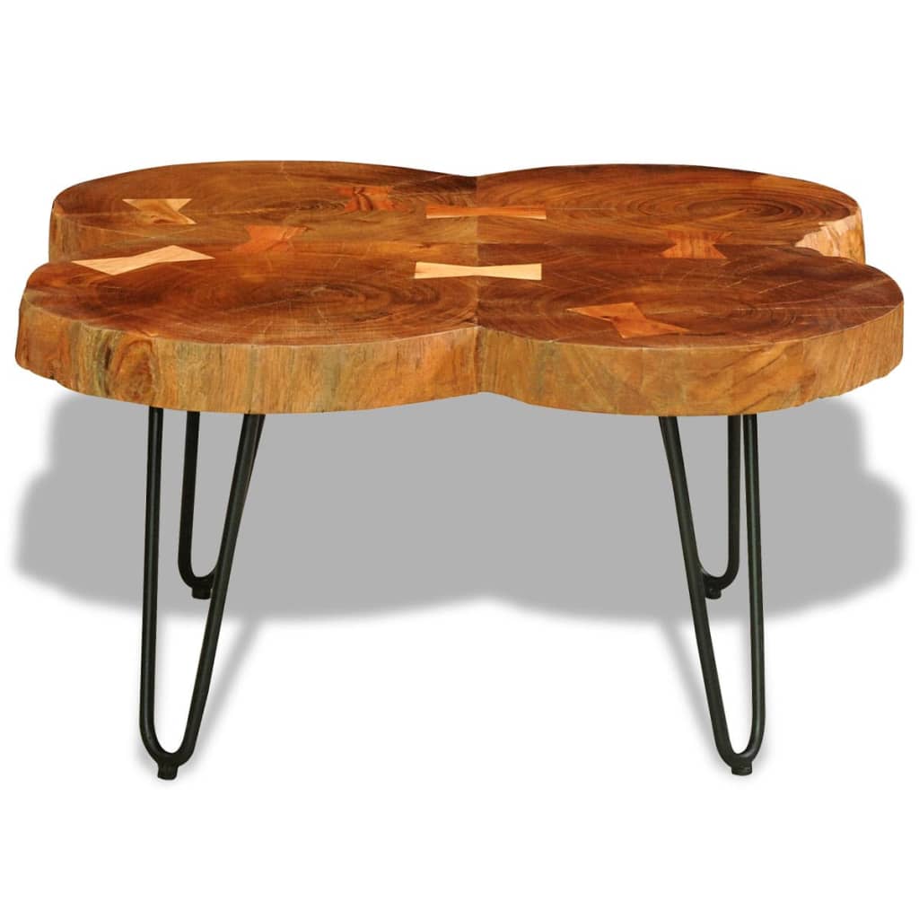 Coffee table, 35 cm, 4 legs, solid sheesham wood