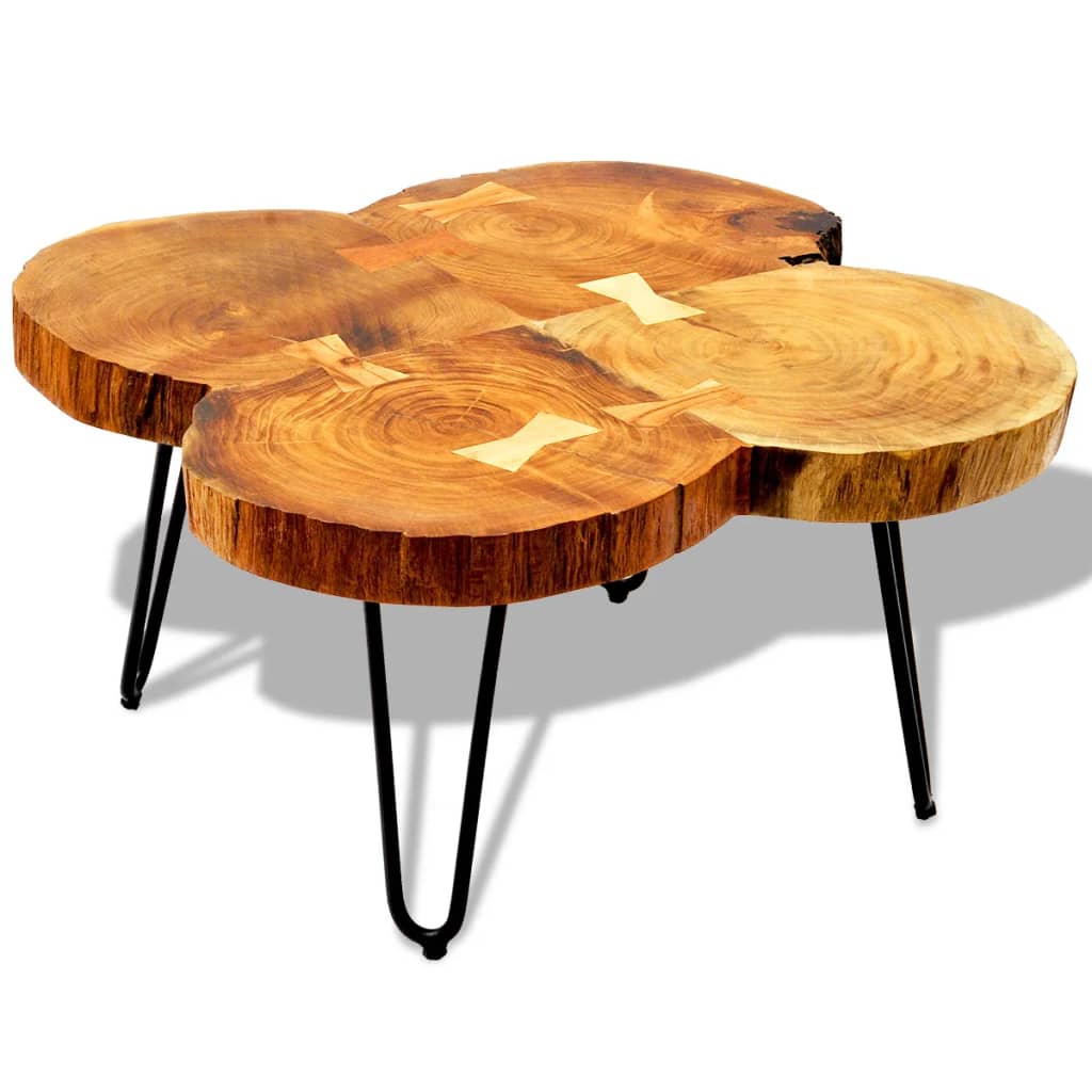 Coffee table, 35 cm, 4 legs, solid sheesham wood