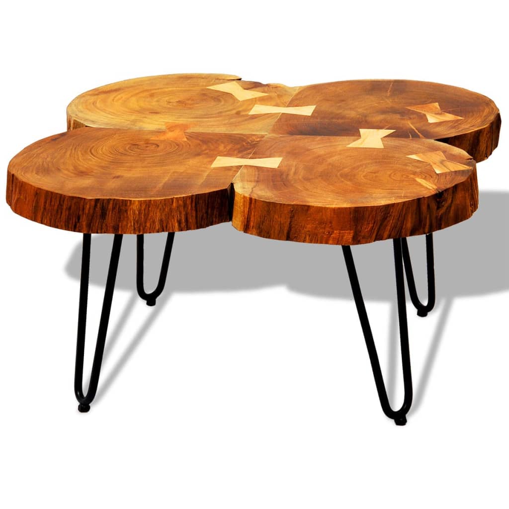 Coffee table, 35 cm, 4 legs, solid sheesham wood