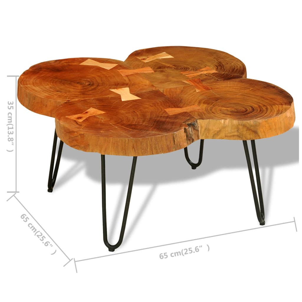 Coffee table, 35 cm, 4 legs, solid sheesham wood