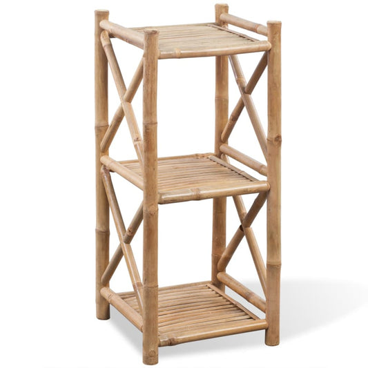 3-tier square shelf, bamboo