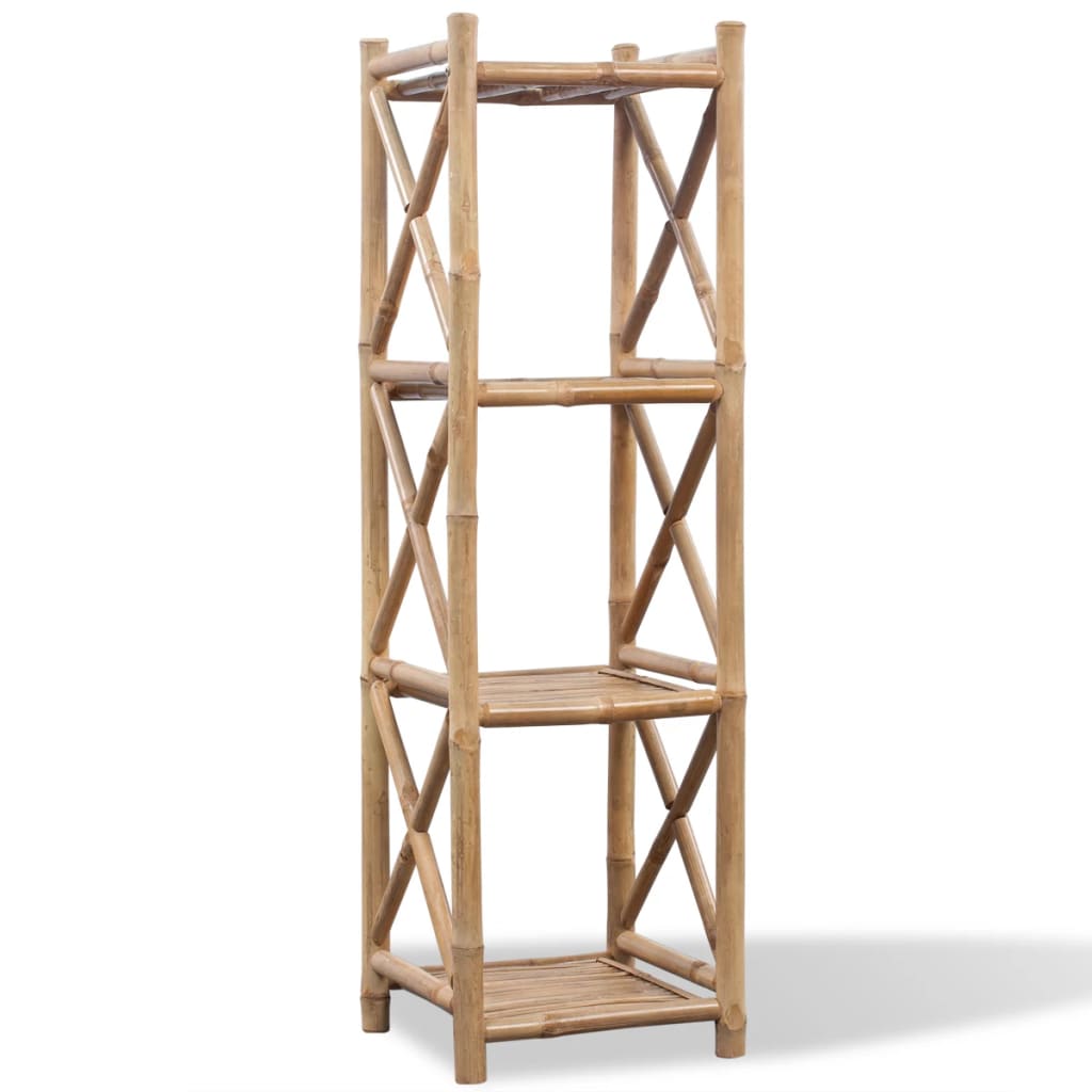 4-tier square shelf, bamboo