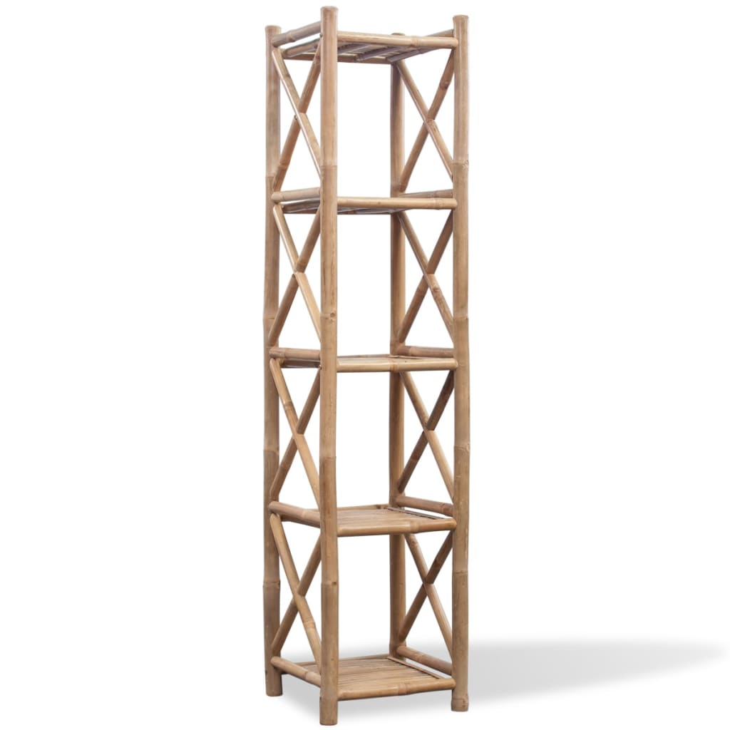 5-tier square shelf, bamboo