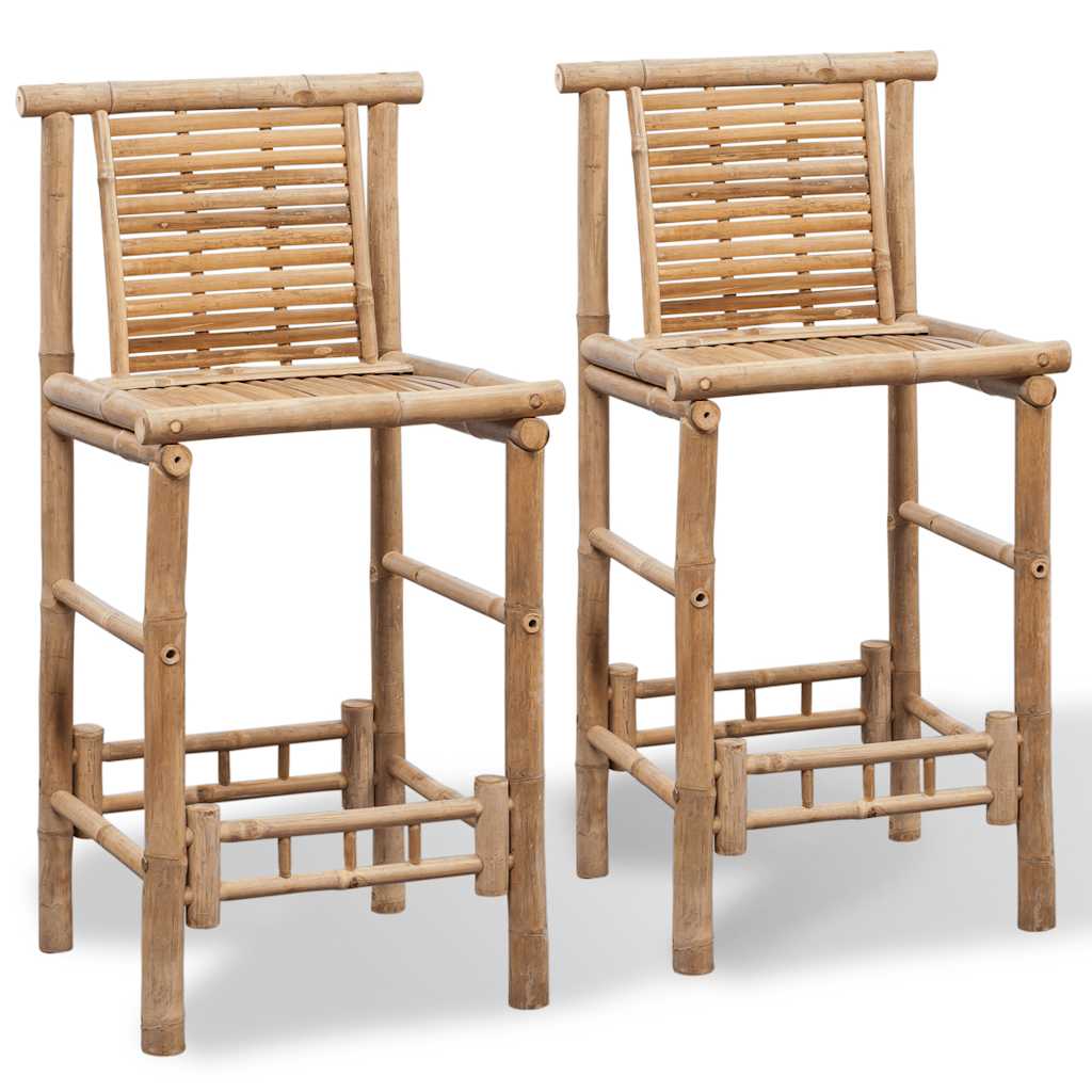 Bar stools 2 pcs., bamboo