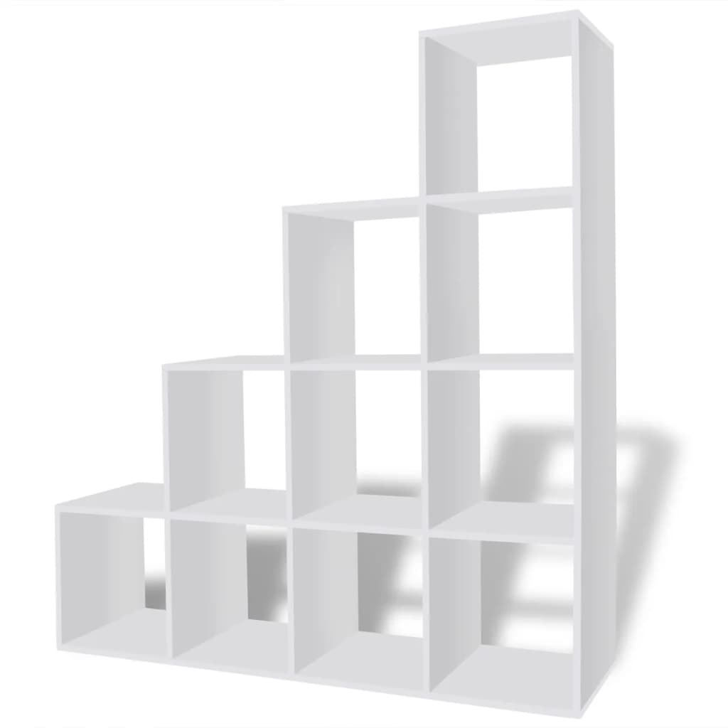 Ladder bookcase/display shelf, white, 142 cm