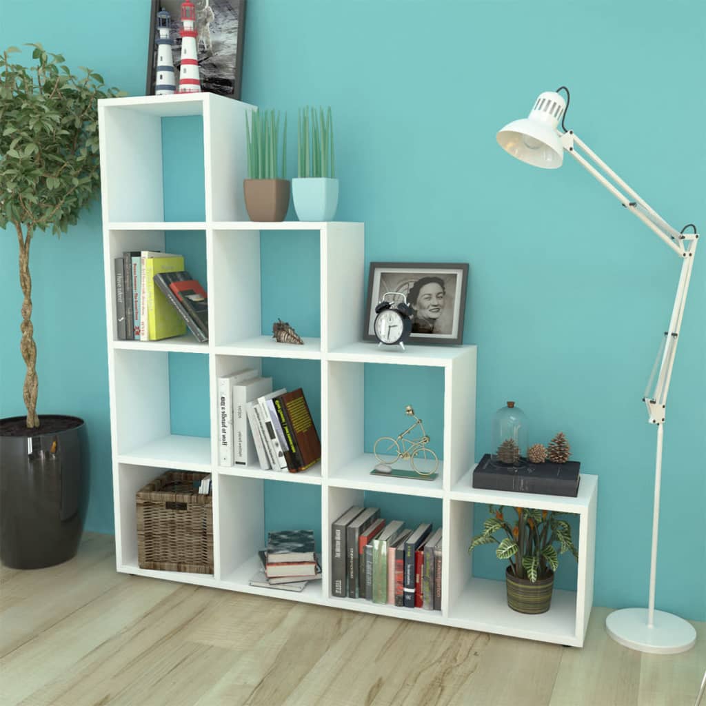 Ladder bookcase/display shelf, white, 142 cm