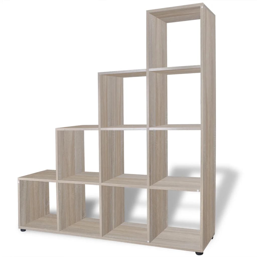 Stepped Bookcase / Display Shelf 142 cm Oak