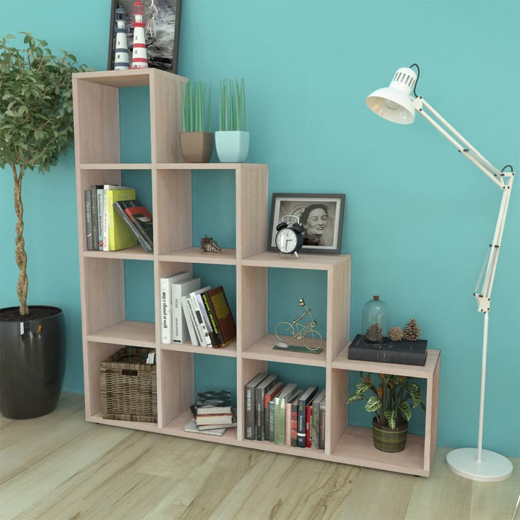 Stepped Bookcase / Display Shelf 142 cm Oak