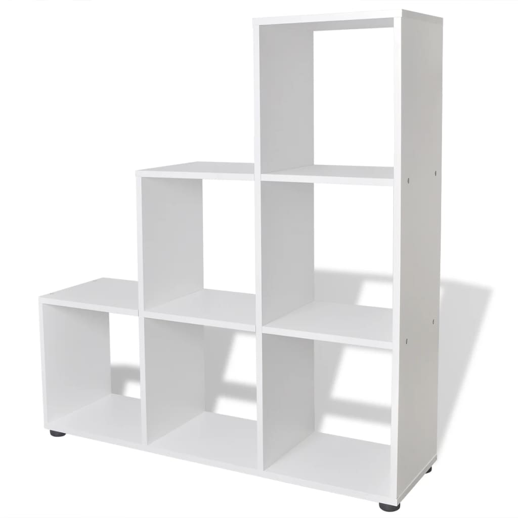 Stepped Bookcase / Display Shelf 107 cm White