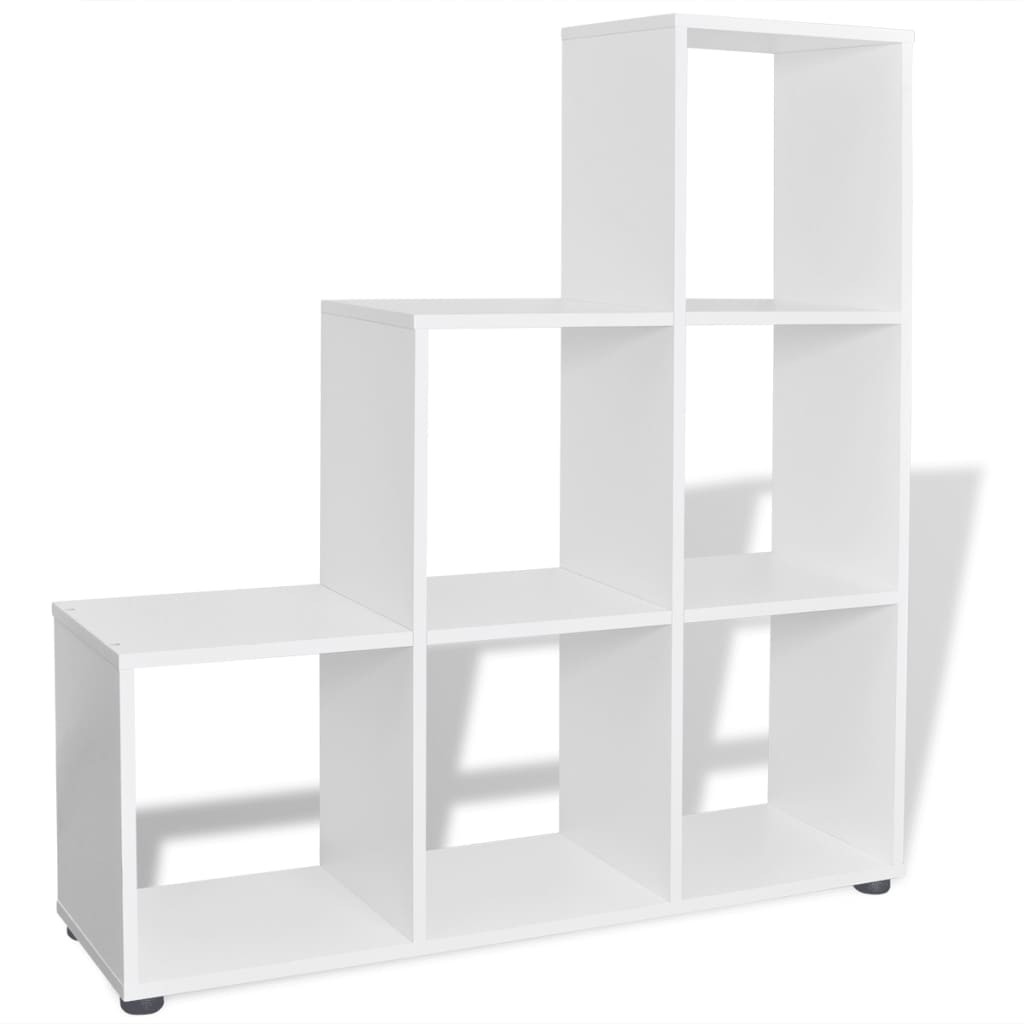 Stepped Bookcase / Display Shelf 107 cm White